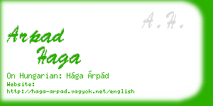 arpad haga business card